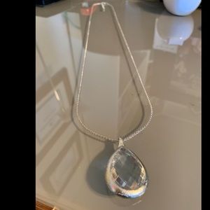 Long statement teardrop pendant necklace